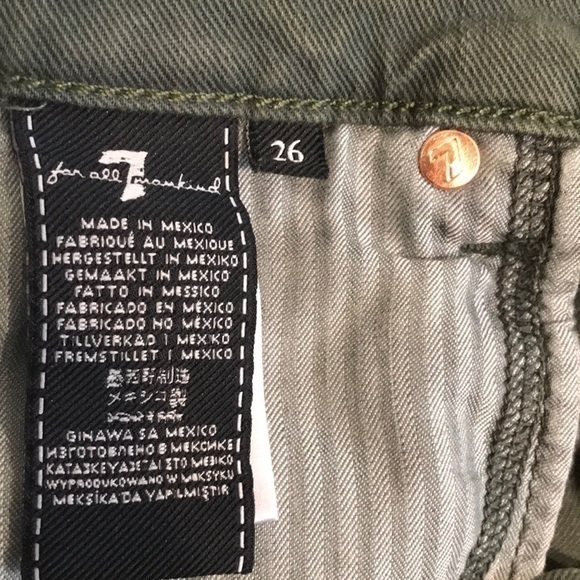 7 For All Mankind High Waist Army Short. 26 - Picture 7 of 13